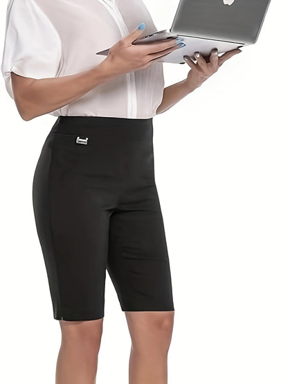 Women'S Petite SizePull-On Dress Shorts W/D-Ring, Work & Office Casual