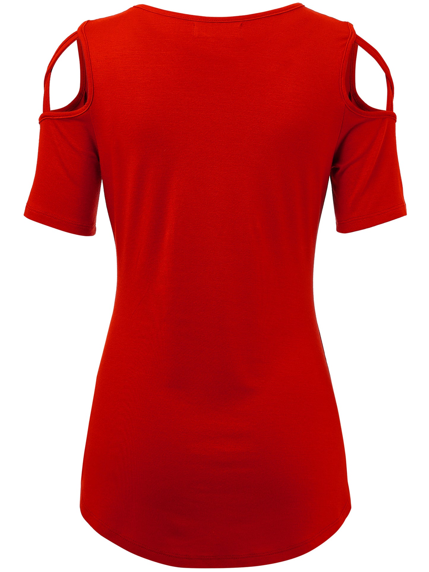 Women's Casual Open Strap Shoulder Short Sleeve Top