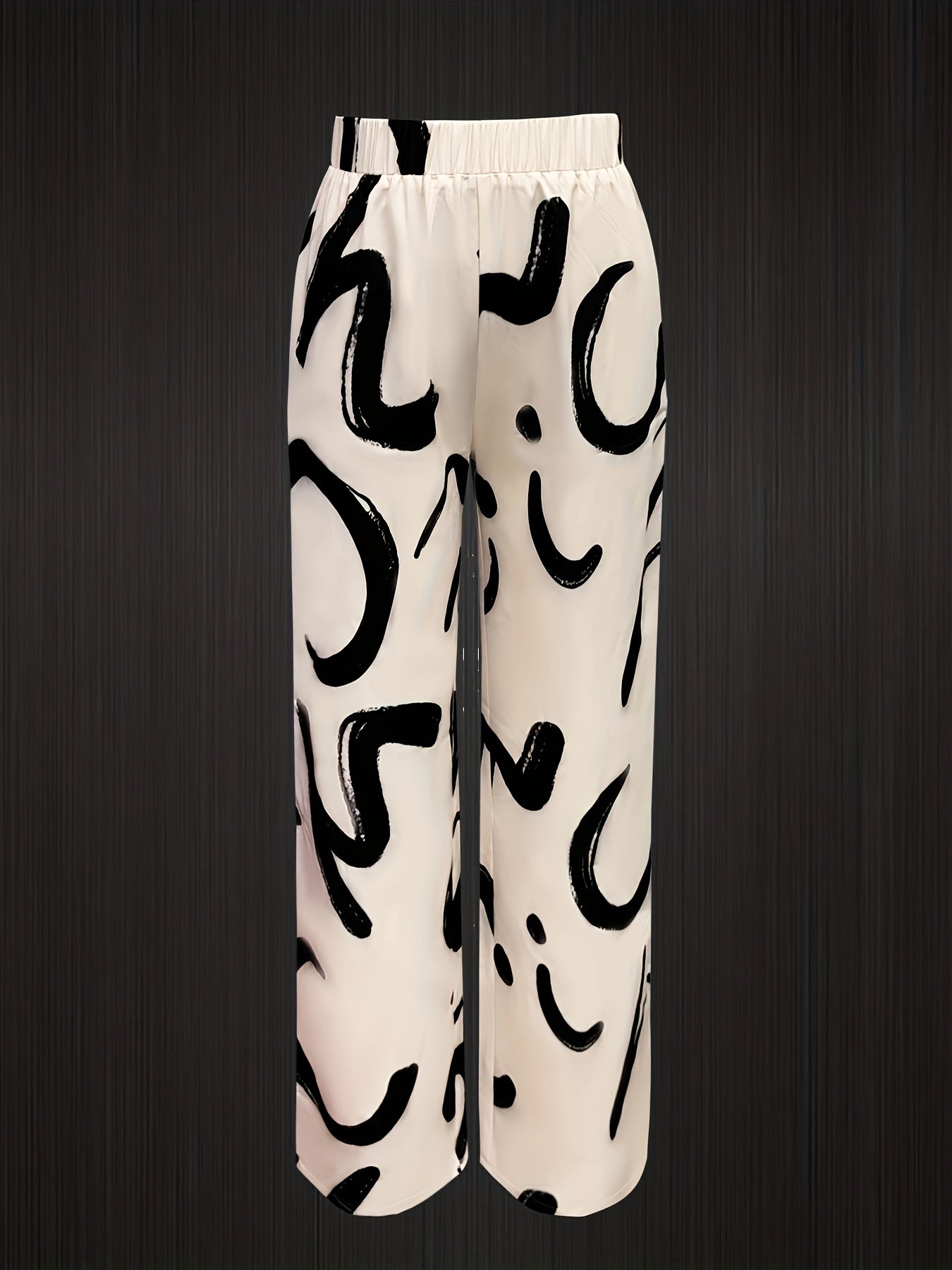 Printed Women'S Dress Set with V-Neck Loose Seven-Sleeve Long Shirt And Drawstring Pants