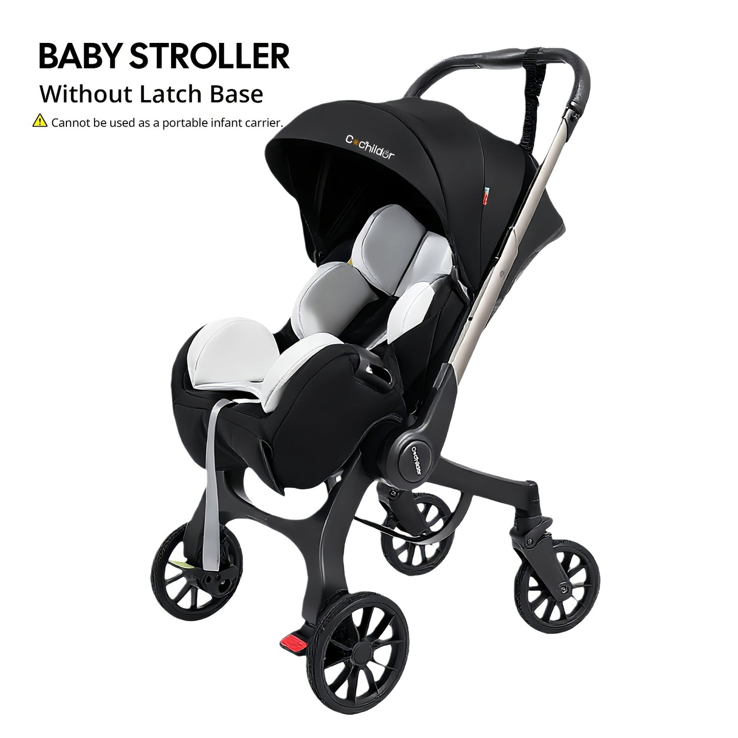 Cochildor Foldable Stroller Portable Travel Carriage with Bidirectional Push (Front/Reverse), Adjustable Canopy & Lightweight - Foldable for Airplane, Public Transport - Newborn Stroller, Frame