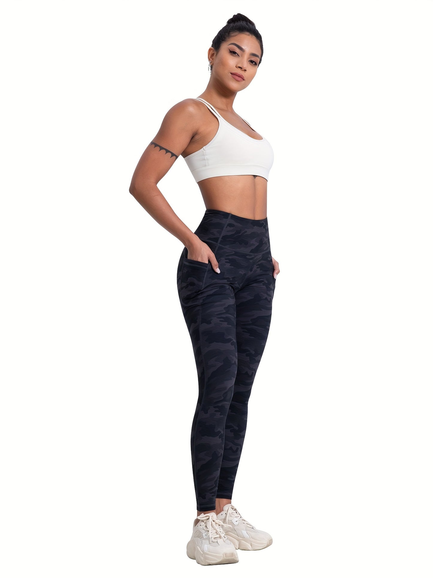 6pcs Leggings with Pockets for Women, High Waist Leggings