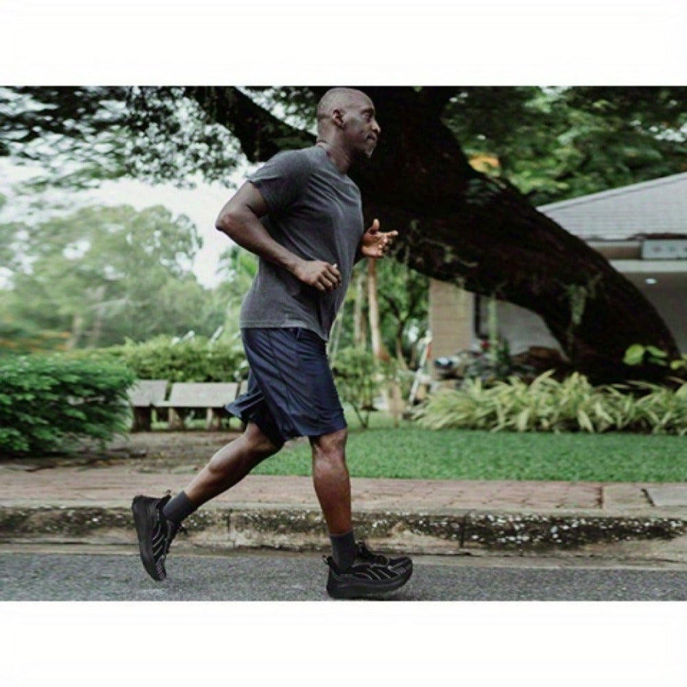 Men's Running Shoes - Cushioned Support & Wide Toe Comfort