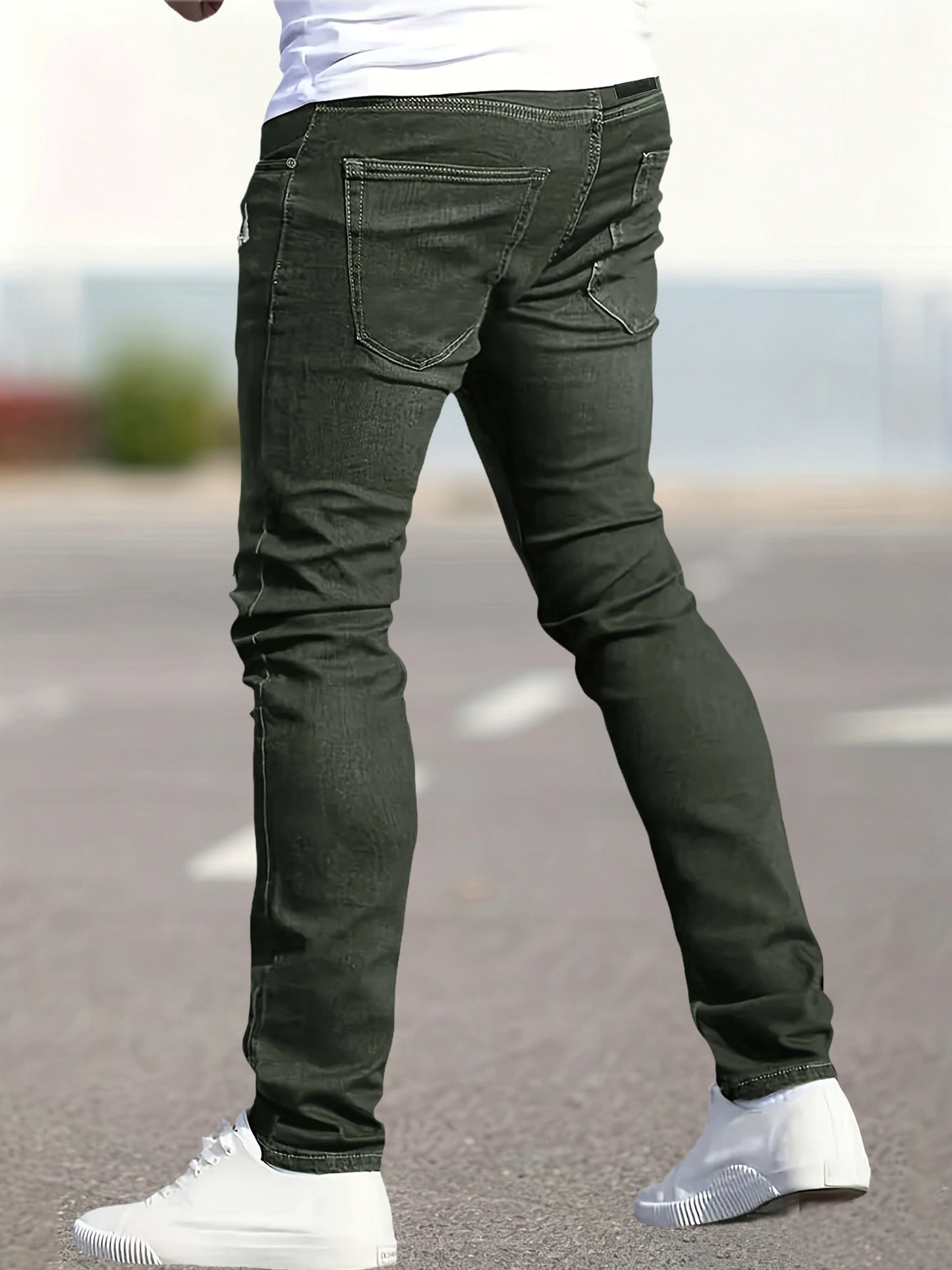 2 pcs - Trendy Ripped Jeans for Men - Fashionable Street Style Stretch Jeans for Men - Suitable for All Seasons