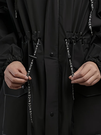 Adult Long Raincoat with High Quality, Breathable, Lightweight, And Stylish Design, Featuring A Hooded Style, Ideal for Outdoor Activities In Rainy Weather, Unisex