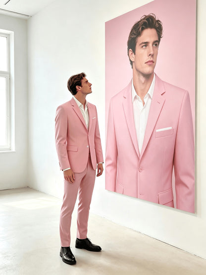 Men's Suits for Men, Trajes Para Hombres Elegantes - Solid Color Serge Blazer Pants Set, Slim Fit Modern Men's 2pcs Suit for Business, Formal & Graduation Events