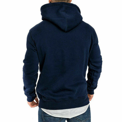 CRAZYHONEY Men Hoodie Casual Hooded Solid Pocket Cup Slim Fit Sweatshirts Pullover Sweater Tops Long Sleeve
