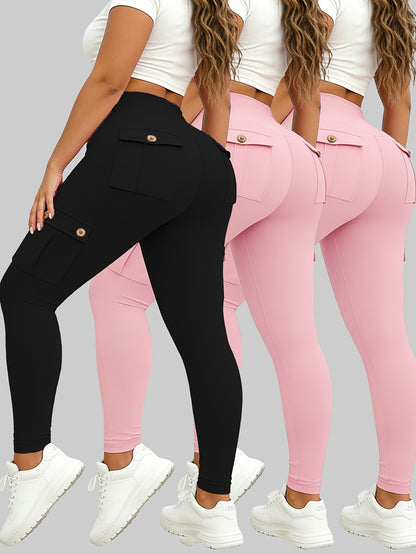 Plus Size - 3-Pack Of Large Size Big Pocket Pants | Various Colors