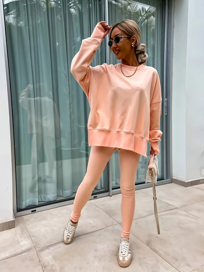 Women's Spring And Autumn Outdoor Sports Hoodie Set, Women's Autumn And Winter Long Sleeve Solid Color Hoodie Casual Set, Hoodie Top And Pants Yoga Two-piece Set, Outdoor Running Fitness Set