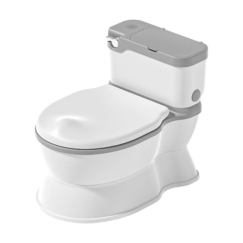 Toddler Potty Training Toilet with Removable Training Seat - Realistic Flush Sound, Wipes Storage & Toilet Paper Holder, Fits 18-Month-Old Boys & Girls, Features Realistic Toilet Feel, Disposable Liners, Easy to Clean & Assemble, Grey