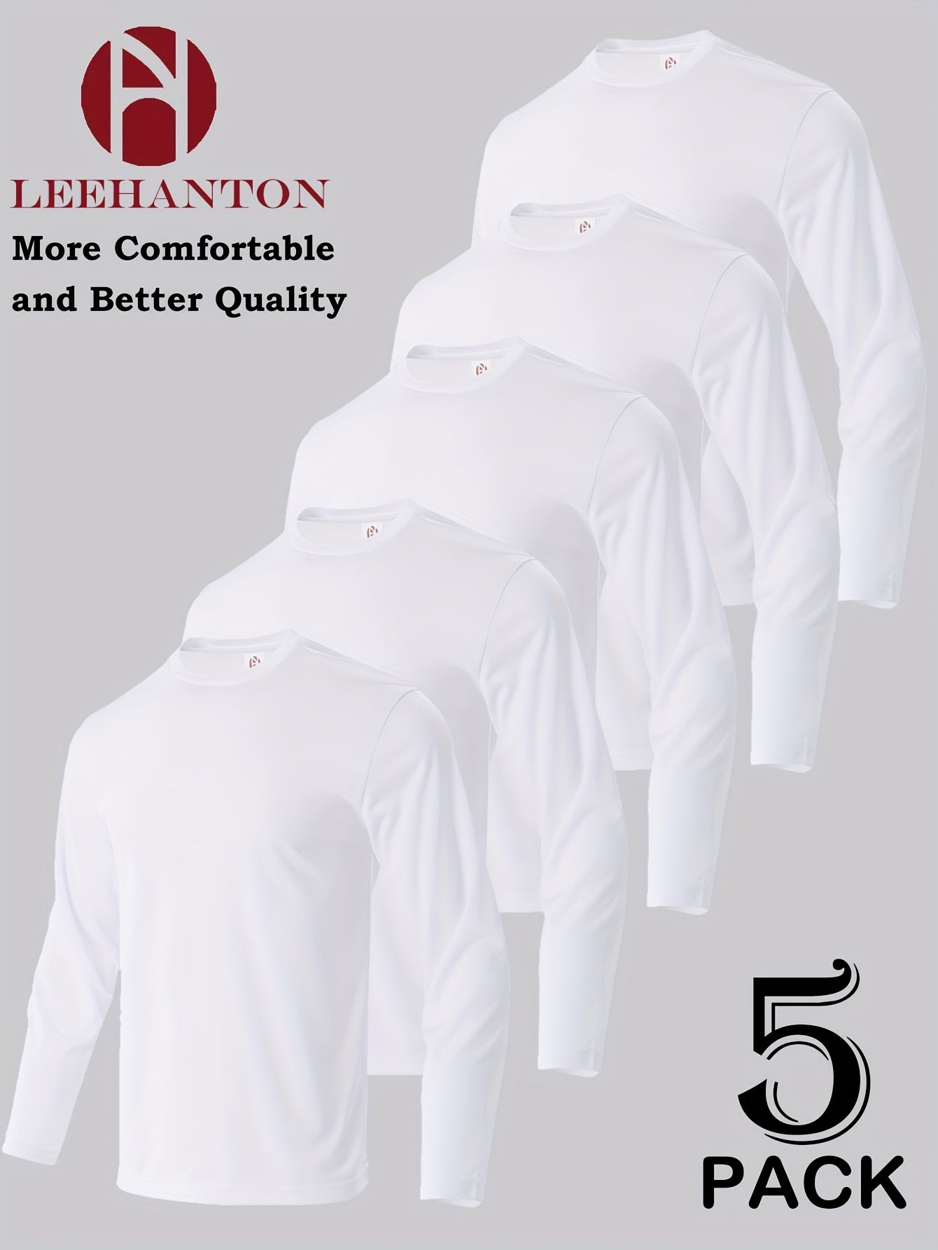 5pcs Men's Casual Sports T-shirt, Breathable And Quick Drying, Suitable for Work Clothes, Fishing Clothes, Construction Site Clothes, Team Building Clothes