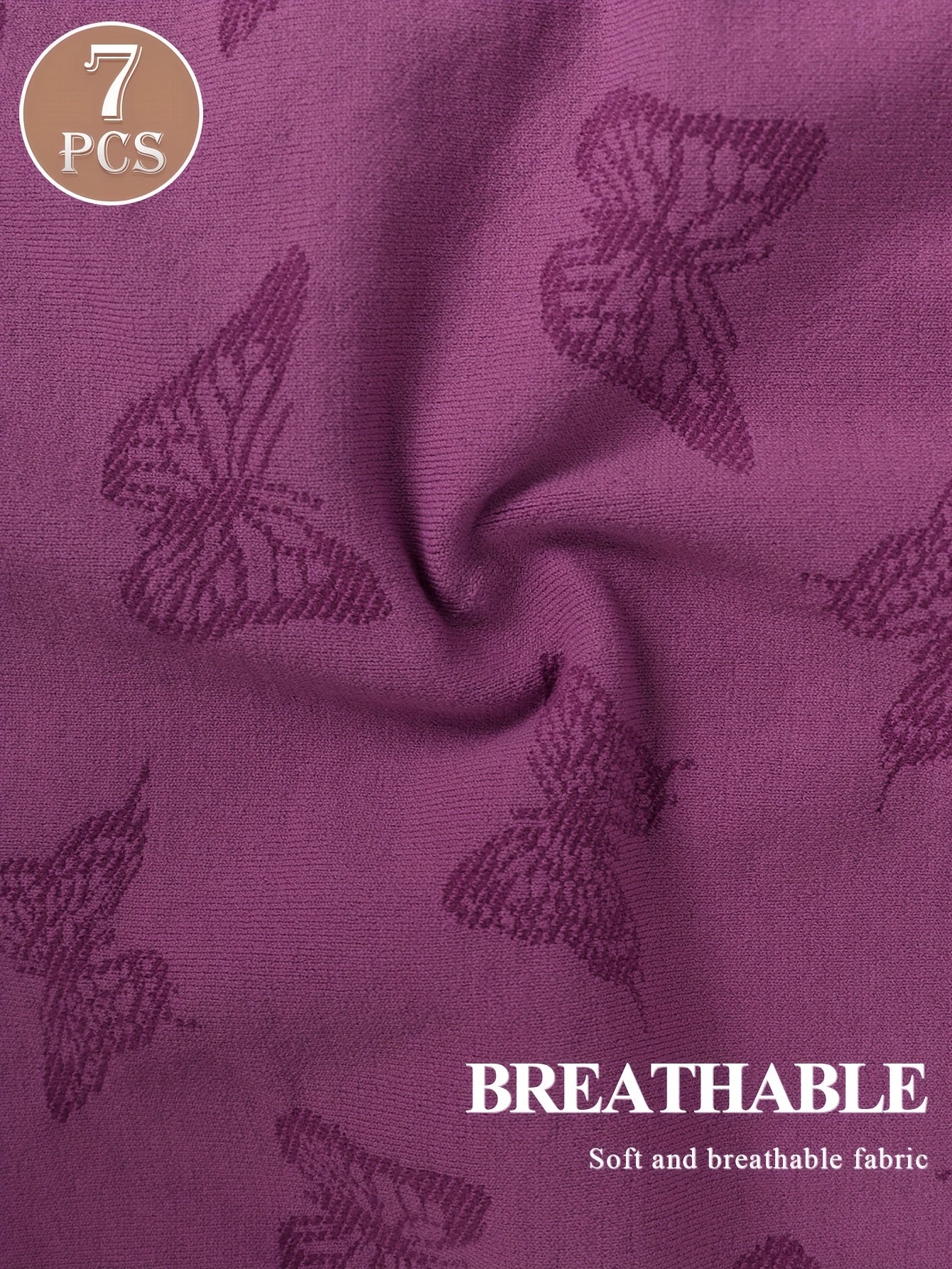 Set of 7 Women'S Low-Rise Briefs Featuring a Butterfly Design, Soft And Comfortable, Sexy And Breathable, Suitable for Various Daily Occasions