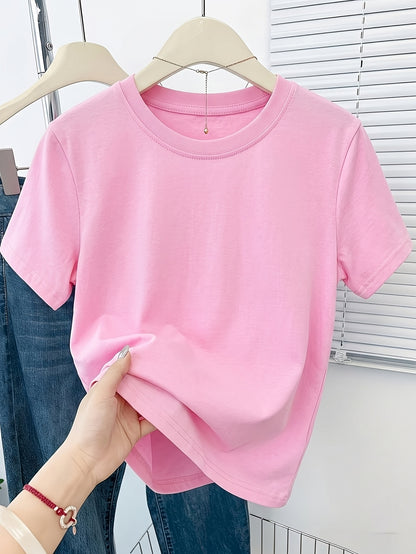 Cute Girl Clothes, Short Sleeved Casual T-Shirt, Red White And Sassy Stars Stripes Round Neck T-Shirt Top for Casual, Soft, Comfortable, 100% - Perfect for 4Th of July Best Gift for Girls