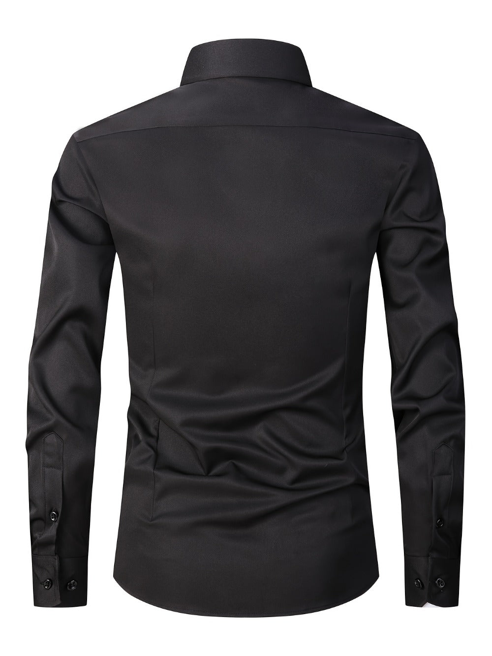 Men's Solid Color Dress Shirt - Classic Neck Short Sleeve 528165