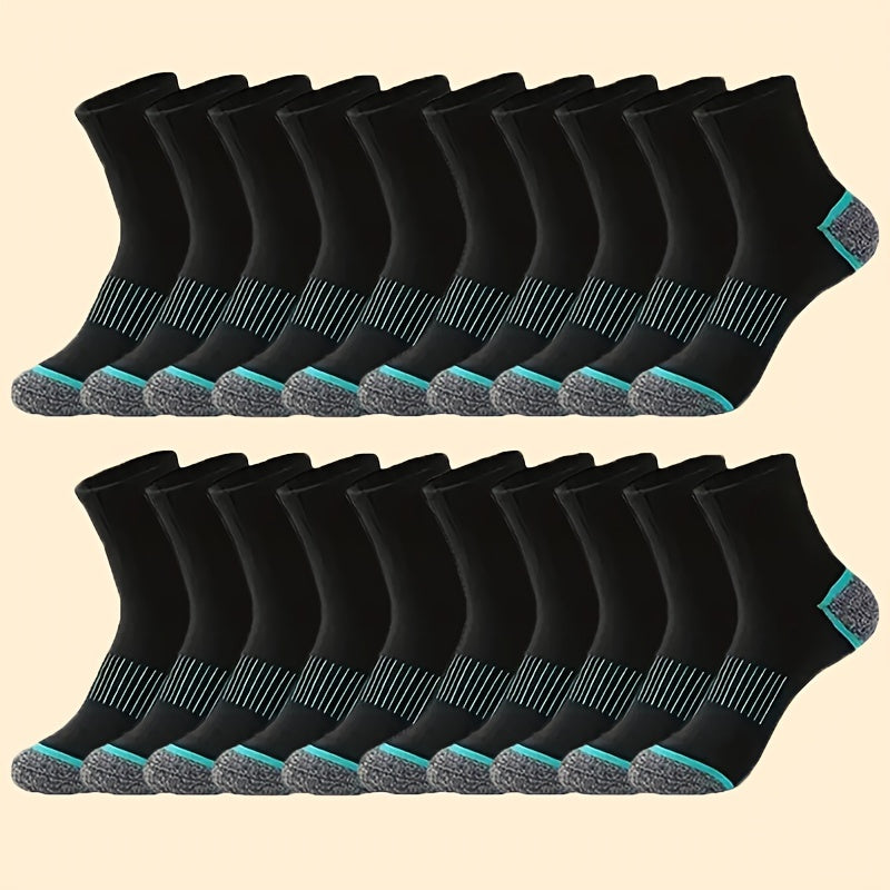 20/50 Pairs of Men'S Mid-Crew Athletic Socks, Designed to Absorb Sweat And Provide And Breathability for Basketball Training And Outdoor Running Activities
