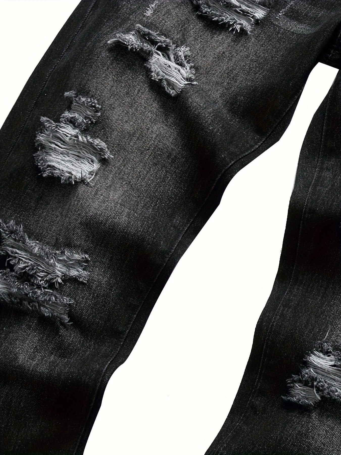 Casual Trend Jeans for Men in Black with a Slim Fit And Ripped Design