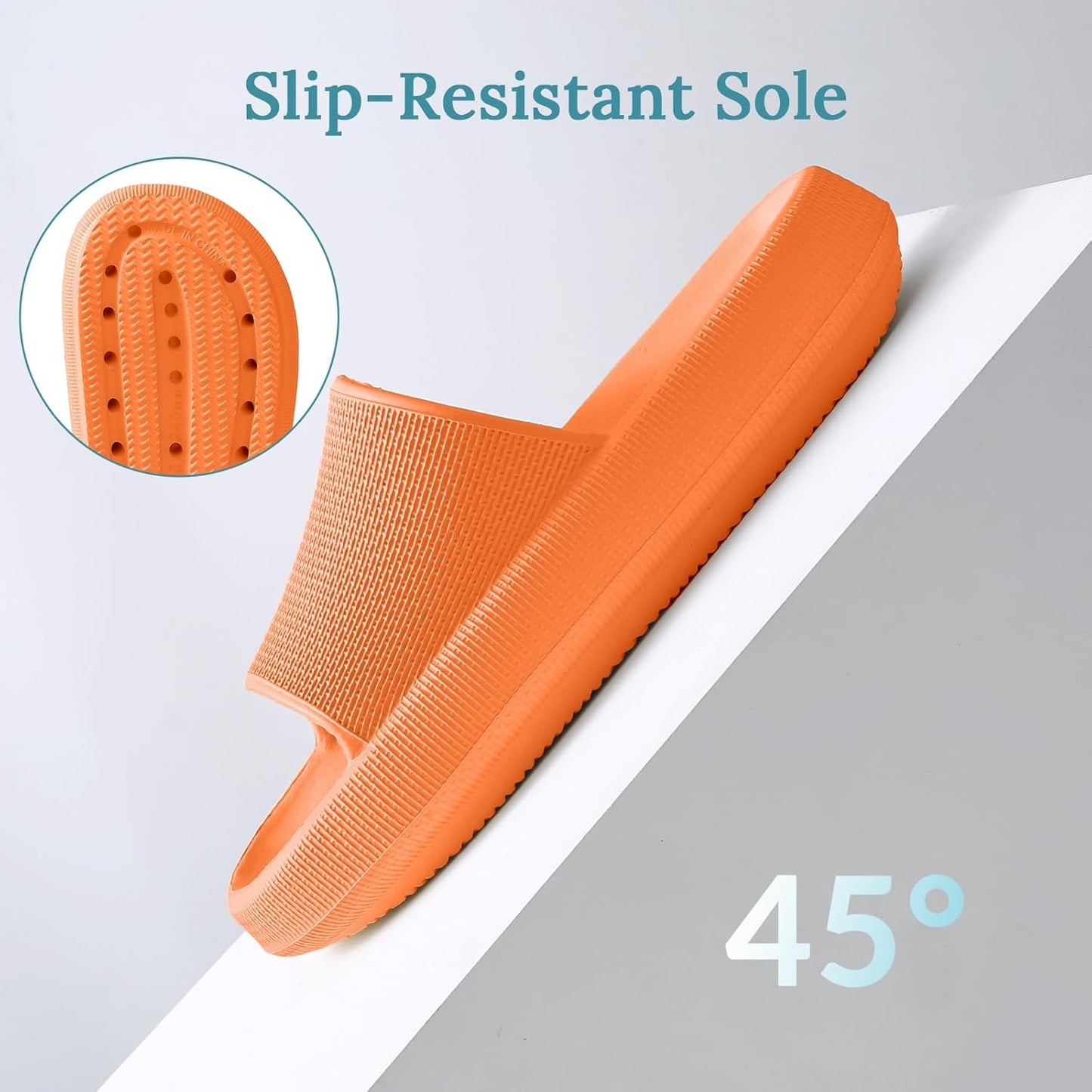 Men's and Women's Bathroom Indoor Slippers, Men's Quick-Dry Slippers, Arch Support Shower Shoes with Cushioned Soles