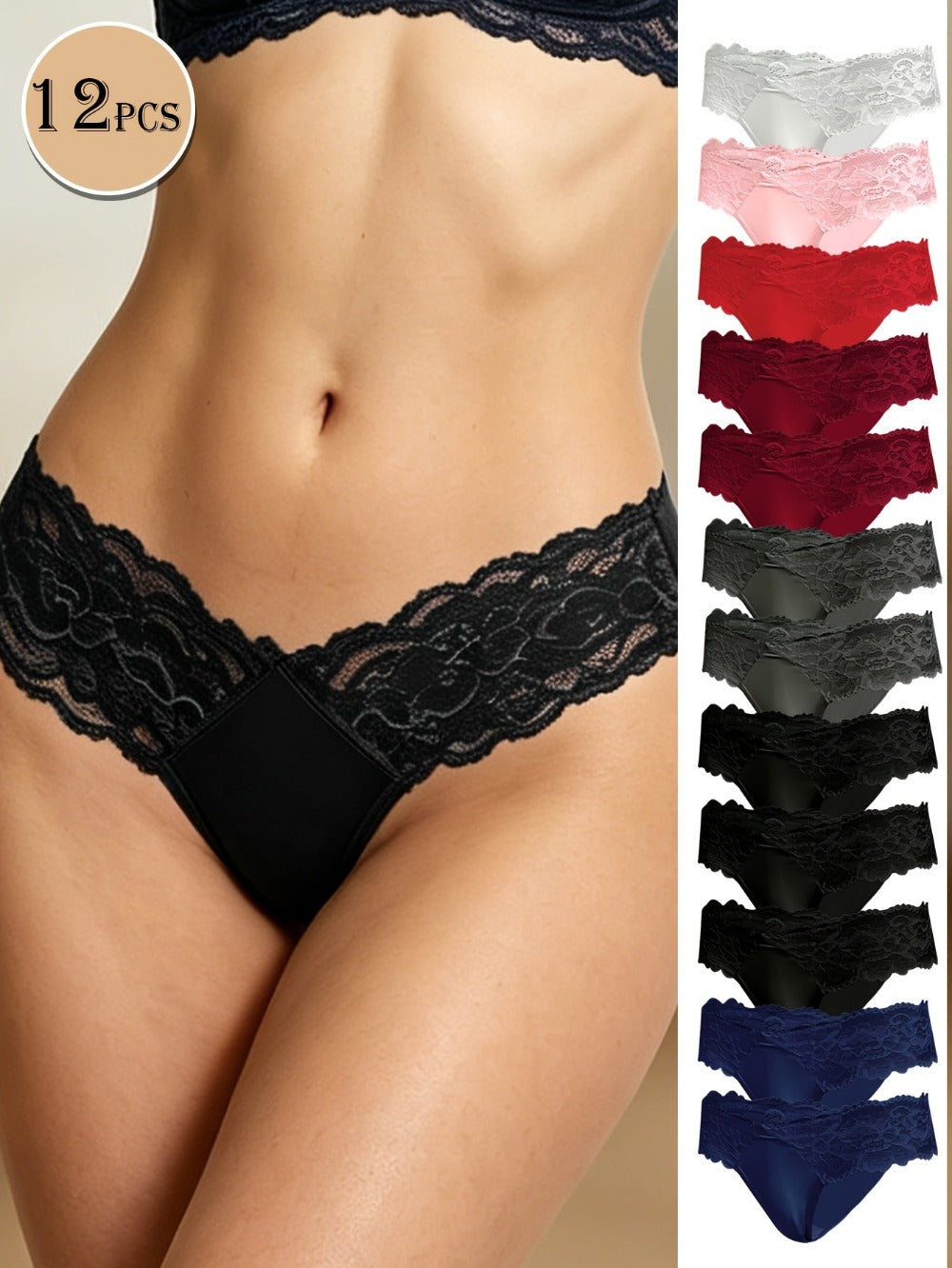 Women's 12-Pack Low-Rise Thongs - Floral Everyday Comfort
