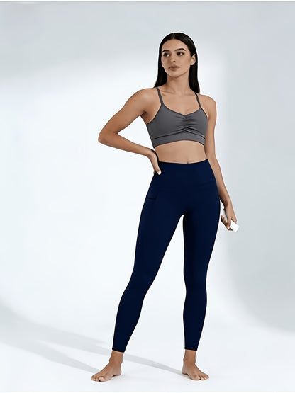 Women's Side Pocket Yoga Pants, Phone Pocket, High-waisted Butt-lifting, High-stretch Breathable, Versatile for Running And Fitness