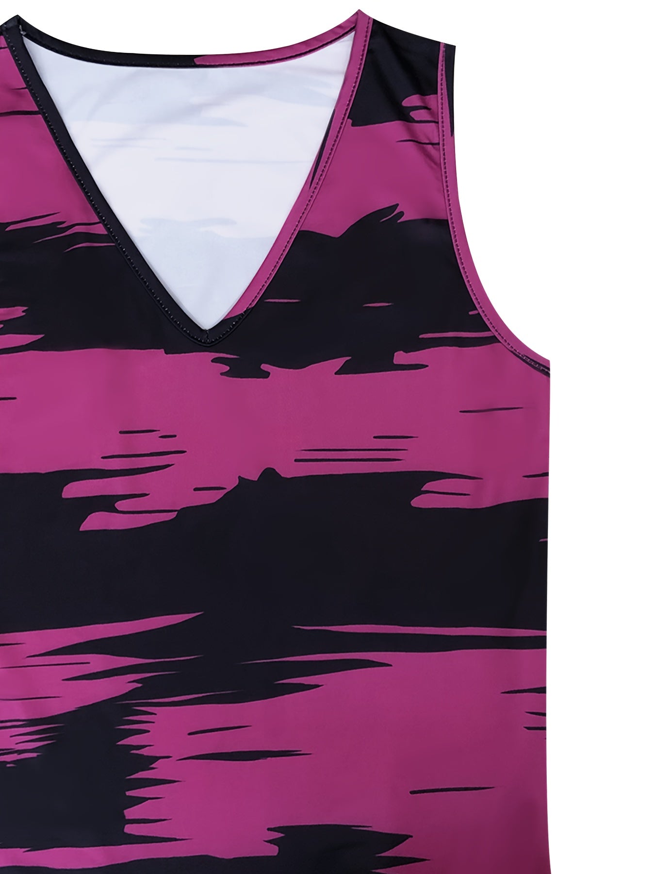 Set of a Sleeveless Tank Top with a V-Neck for Women And Fitted Shorts in a Solid Color