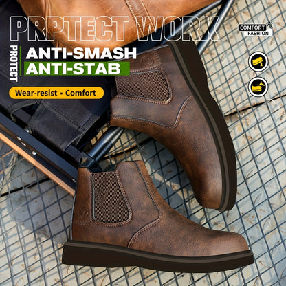 New PU Anti-smash Anti-puncture Men's Daily Casual Labor Insurance Shoes