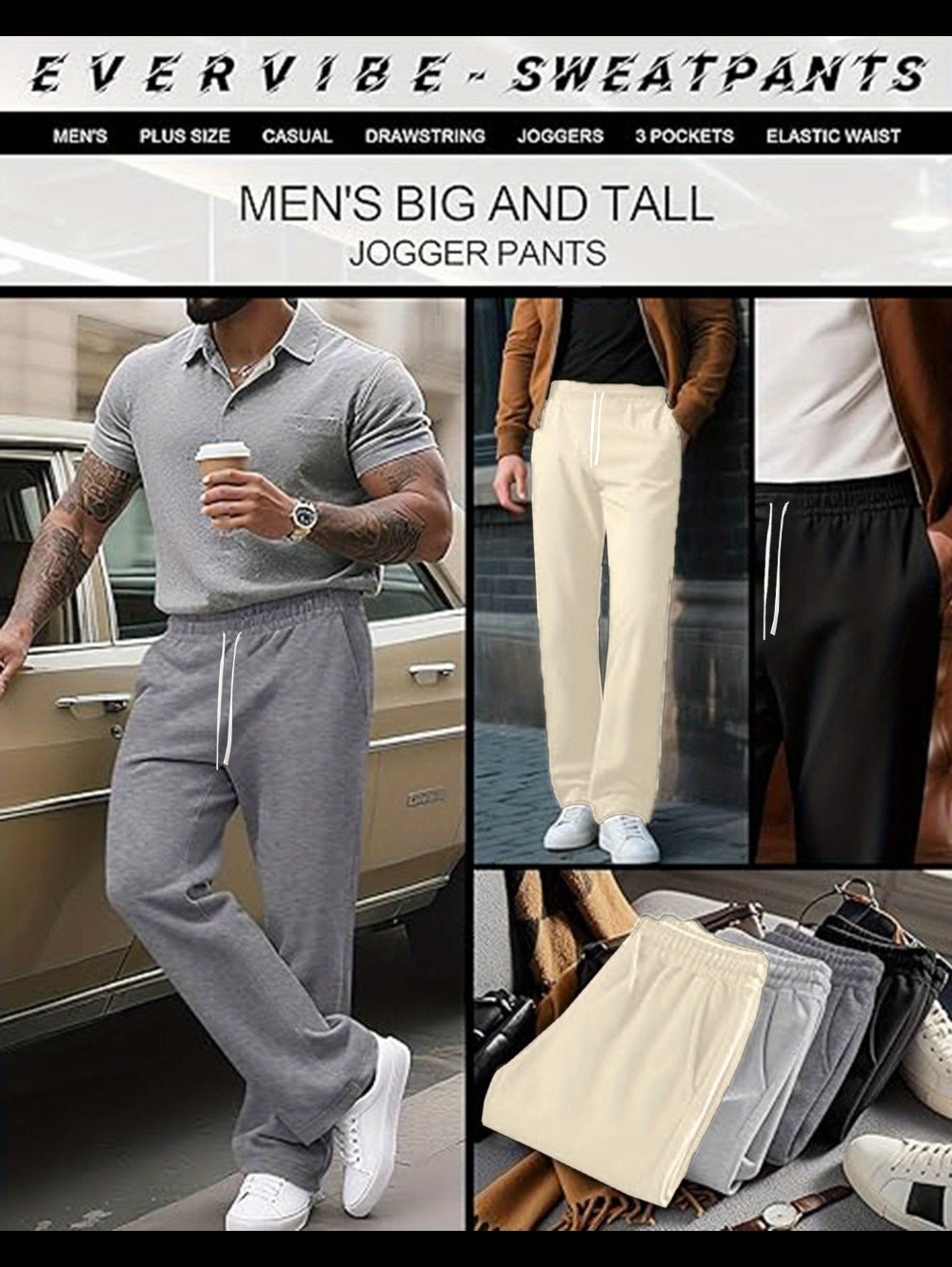 Men's Jogger Pants - Stretch With Pockets Workwear Style 232741