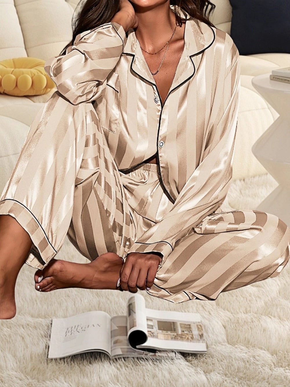 Women's Pajama Set - Striped Design Style 18705125
