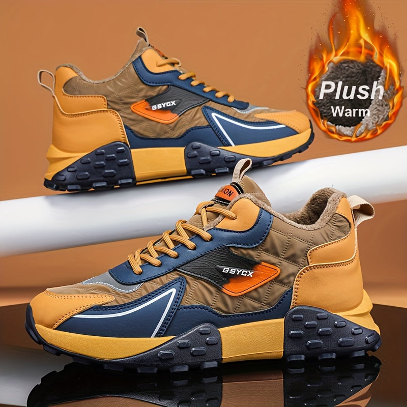 Men's Winter Shoes Thermal Insulated, Lined Snow Sneakers, High Quality Non-Slip Hiking Boots for Outdoor Sports And Cold Weather
