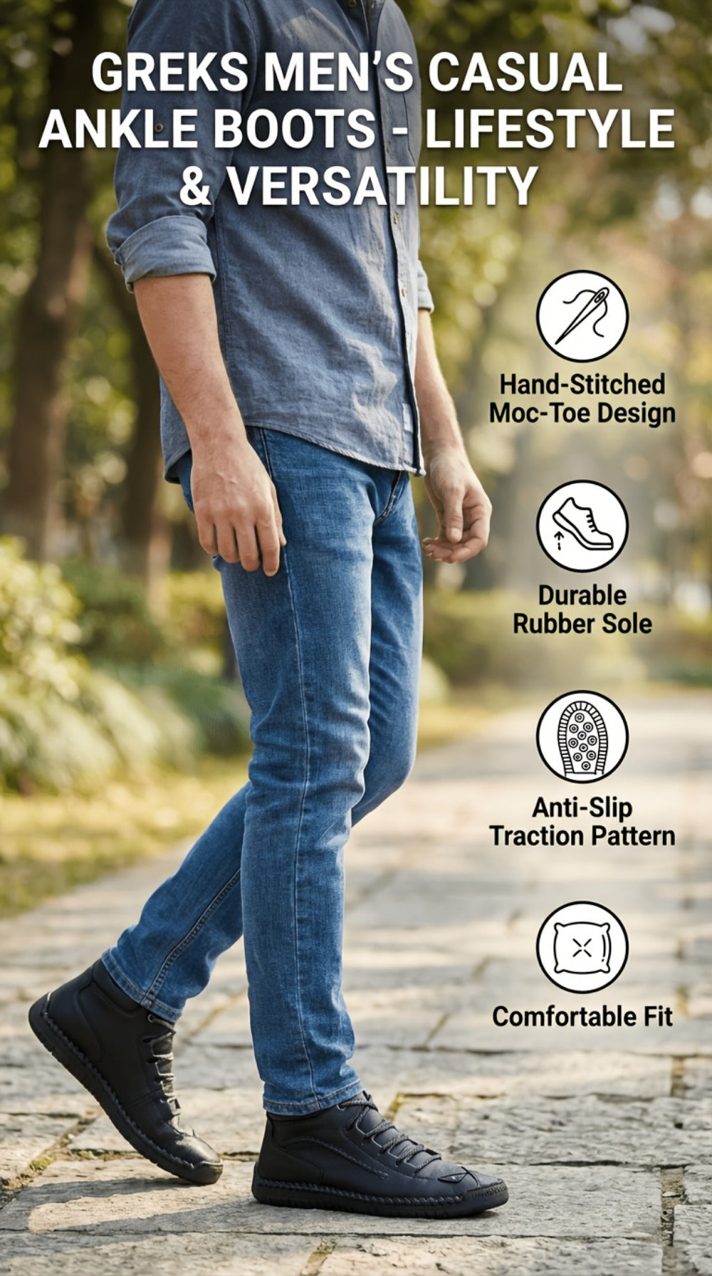 Men's Boots - Breathable Comfort & Lightweight Design