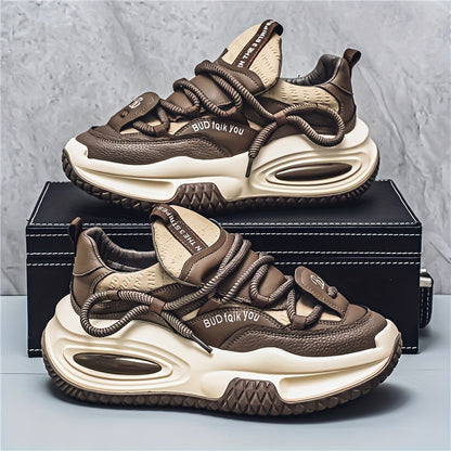 Men'S Shoes New Spring 2026 Collection Thick-Soled Anti-Slip Wear-Resistant Casual And Trendy Shoes Men'S Stylish Versatile And Shock-Absorbing Dad Shoes