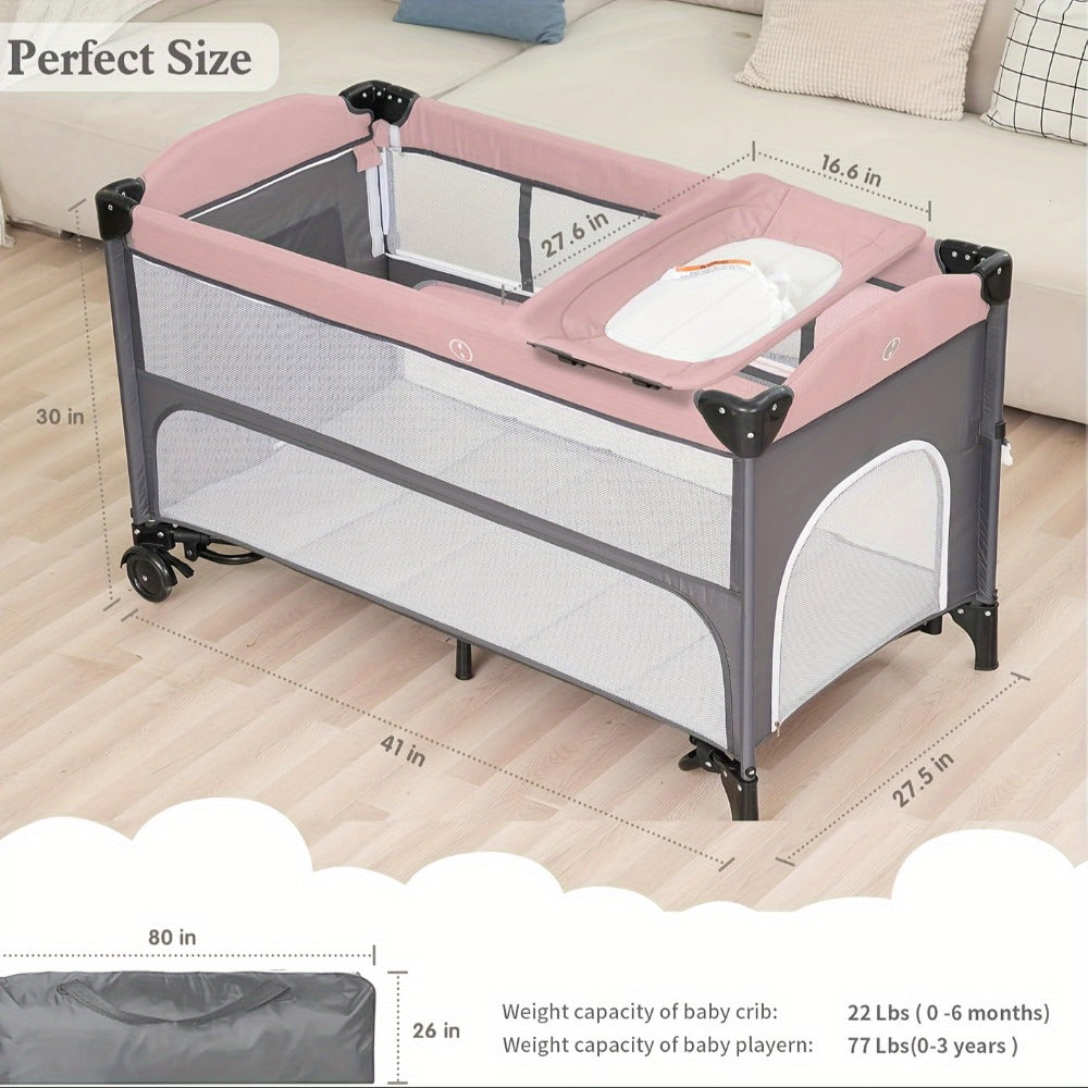 Baby Bassinet - Foldable 5-In-1 Sleeper Crib