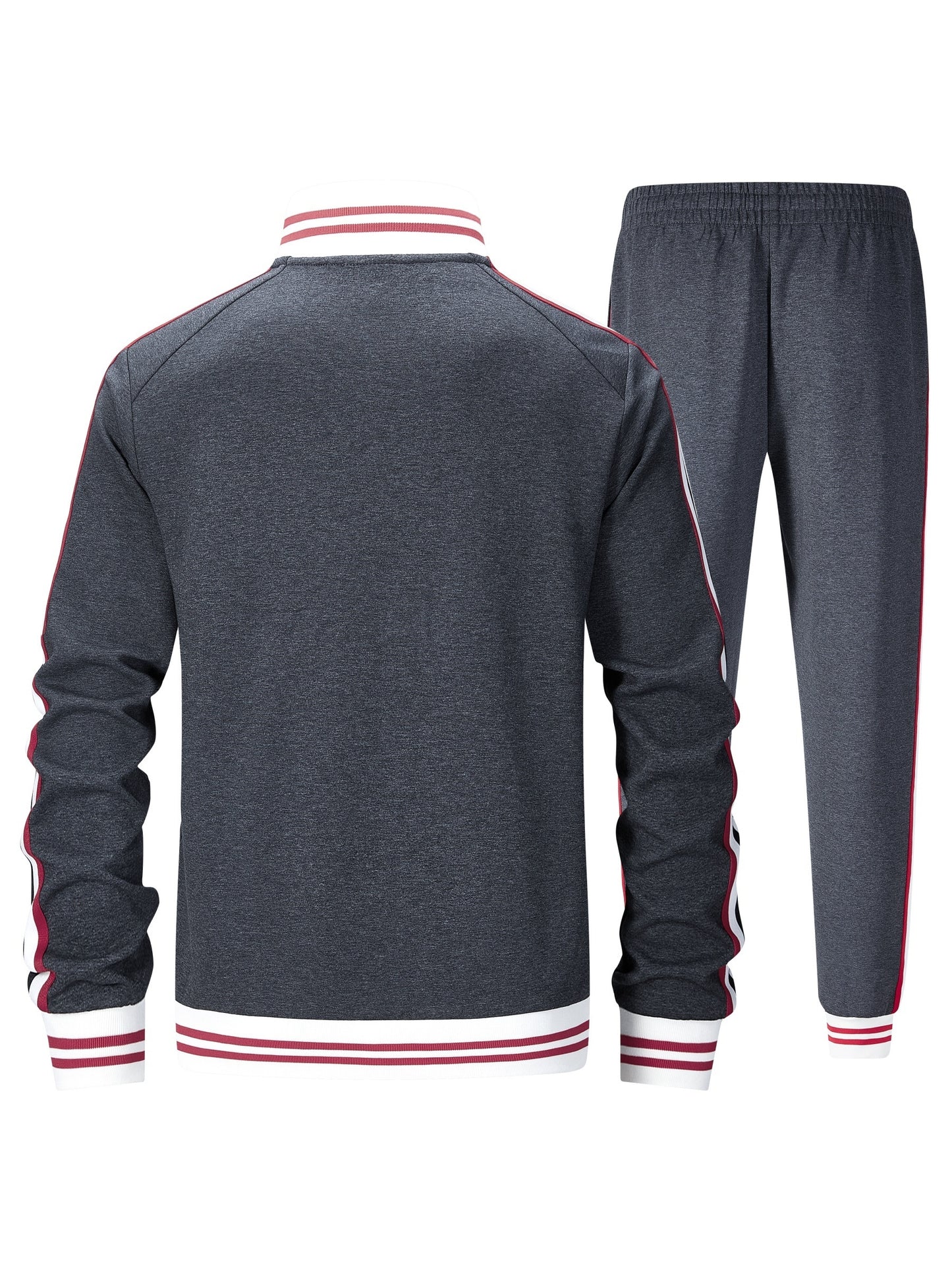 Men Track Suits Sets Long Sleeve Full-zip Sweatsuit Active Jackets And Pants 2pcs Outfits