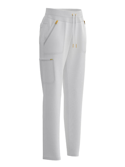 PandaFlex modern neck in Four-Way Stretch Fashion Scrubs Set V-Neck Short Sleeve Scrub Top & Straight Leg Cargo Pants for Nurses with zipper pockets 3372