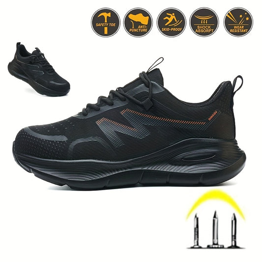 Men's Industrial Safety Work Shoes - Slip-Resistant, Steel Toe Protection, for Construction, Factory, Gym, Everyday - Warehouse Footwear, Modern Workwear, Outdoor Laborers