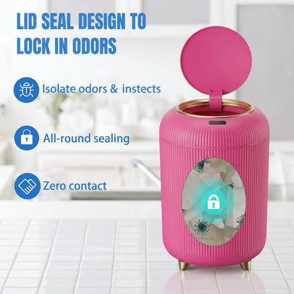 Touchless Smart Trash Can - Automatic Lid and Odor-Sealing Design