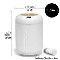 White with garbage bag