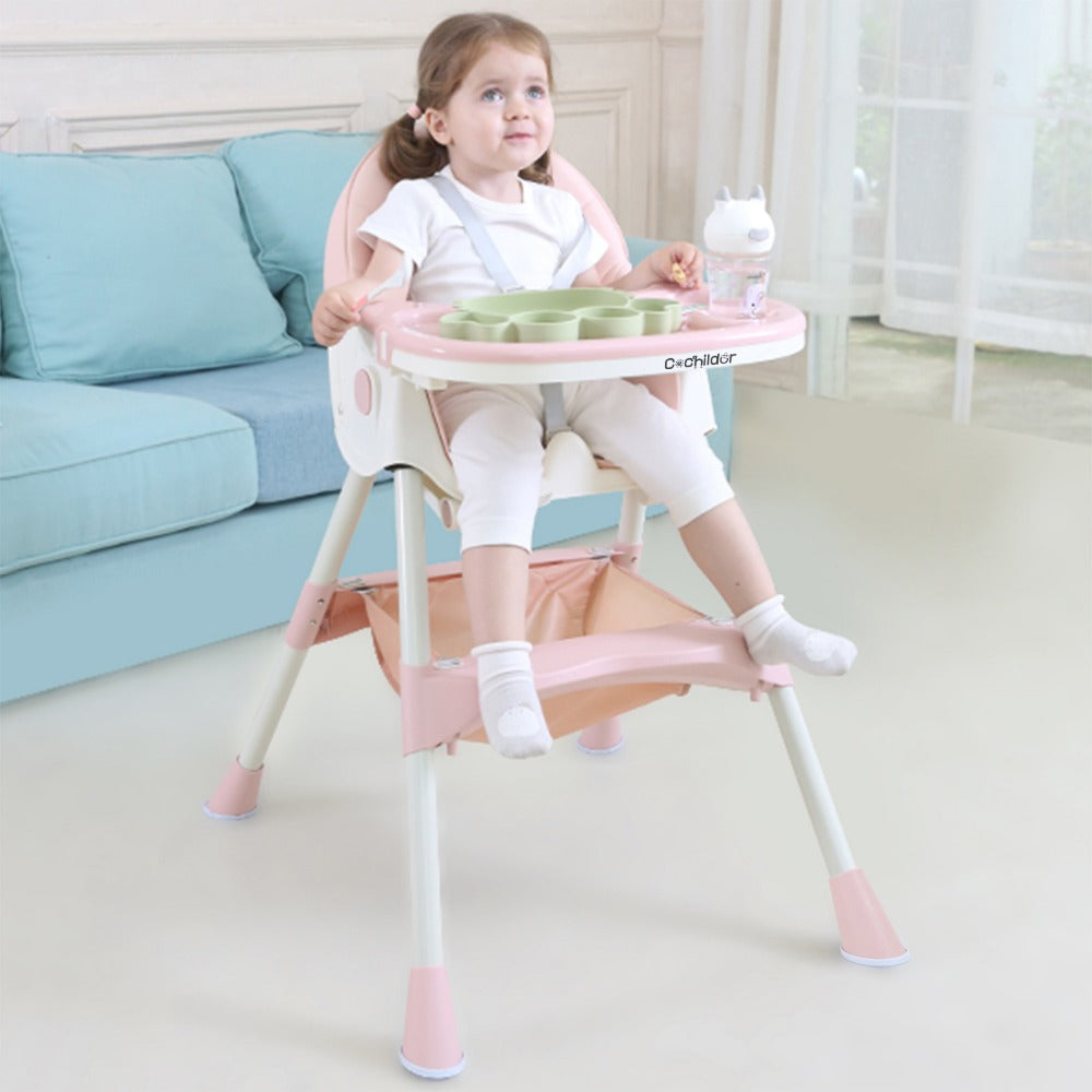 Convertible Baby High Chair - Compact Fold Adjustable