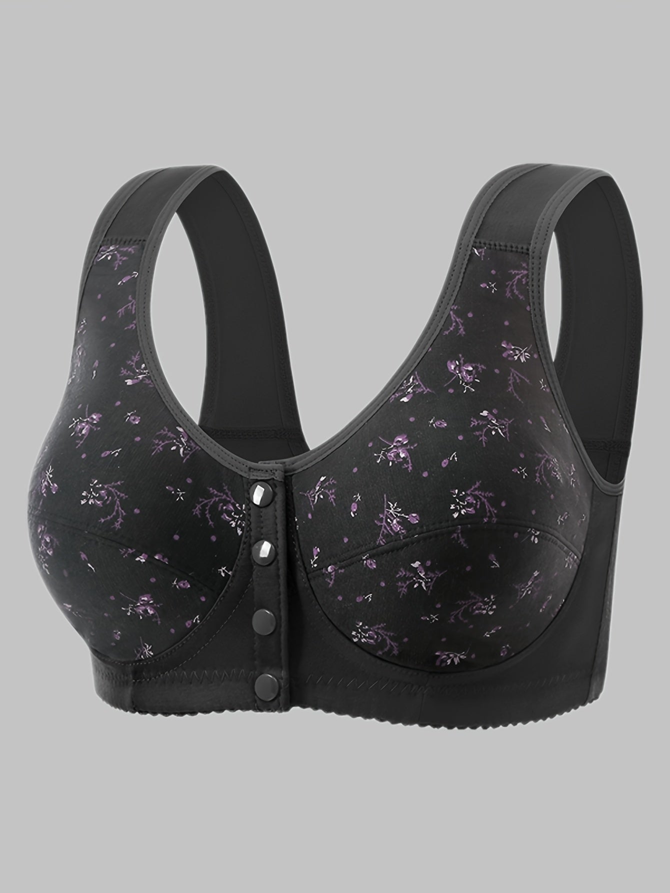 8-Pc Front-Closure Tank Top-Style Printed Comfortable And Breathable Women'S Underwear: Wire-Free, Stretch, Elegant, Sporty, Moisture-Wicking Bras for Moms And Mature Women (0XL-7XL)