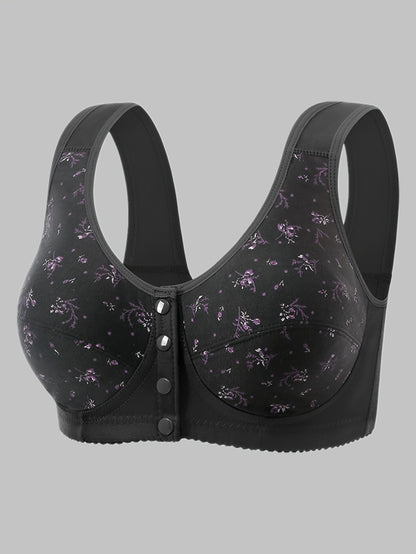 8-Pc Front-Closure Tank Top-Style Printed Comfortable And Breathable Women'S Underwear: Wire-Free, Stretch, Elegant, Sporty, Moisture-Wicking Bras for Moms And Mature Women (0XL-7XL)