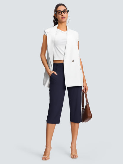 18" Dressy Capri Pants for Women High Waist Stretch Women'S Capris Pants for Summer with Pockets Work Casual