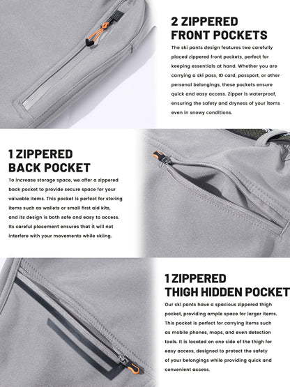 Men's Winter Fleece Pants Outdoor Softshell Pants Thickened Warm Lined Camping Fishing Trekking Hiking Pants Casual Trousers
