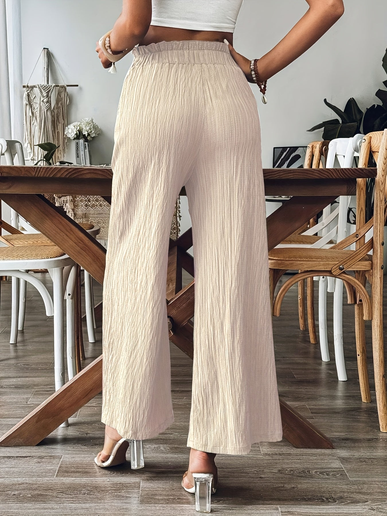 Women'S Home Solid Color Casual Straight Leg Pants for All Seasons. Fashionable And Comfortable