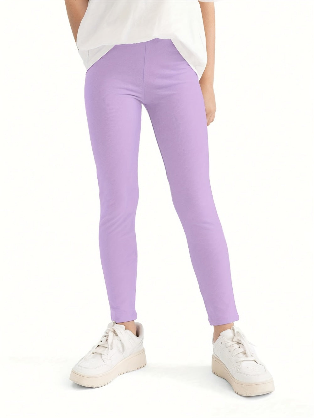 Girls' Solid Color Pants - Everyday Style