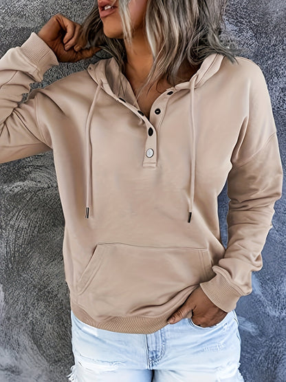 Hoodie for Women Sweatshirt Button Tops Casual Long Sleeve Oversize Pullover