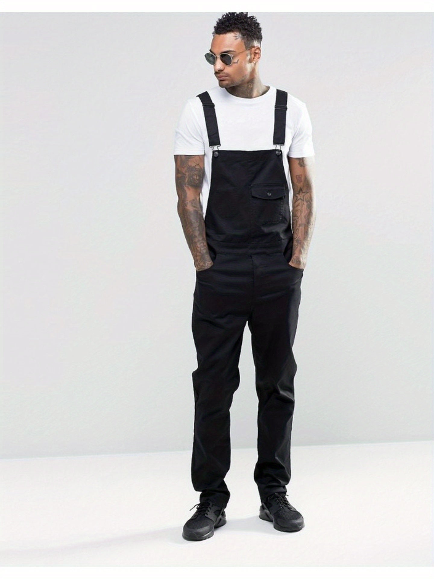Men'S Denim Bib Overalls, Slim Fit Medium Weight Work Trousers With Adjustable Straps & Tool Pockets, Reinforced Durable Pants For Construction Gardening Mechanical Work, US Sizes S-XXXL.Slim Fit: Recommended To Take One Size Larger Than Normal.