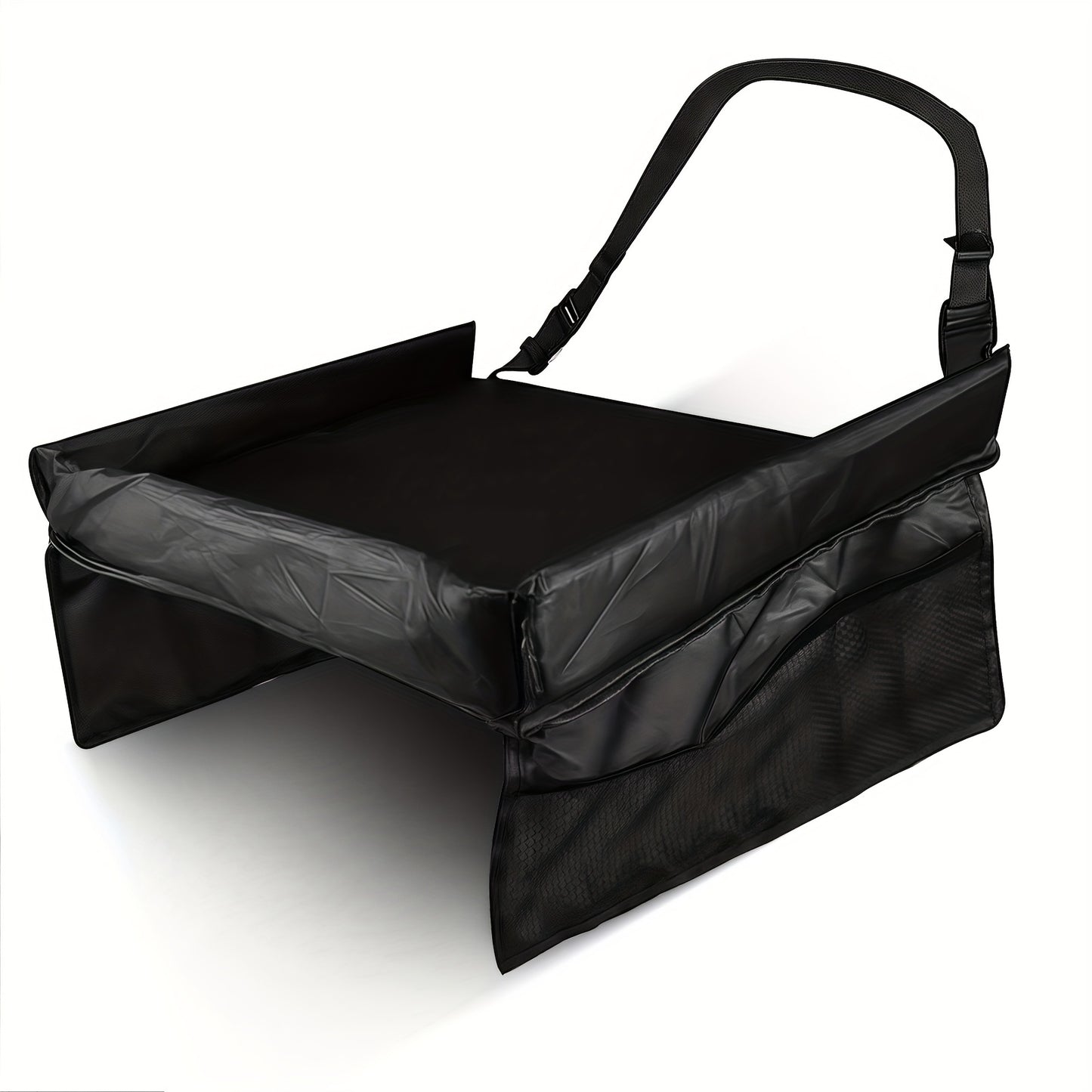 1pc Foldable And Expandable Polyester Youngsters Car Seat Travel Tray with Multiple Storage Pockets - Lightweight, Wall-Mountable Design for Airplane, Car And Home Use, Car Storage Tray | Versatile Travel Accessory | Sturdy Constructio