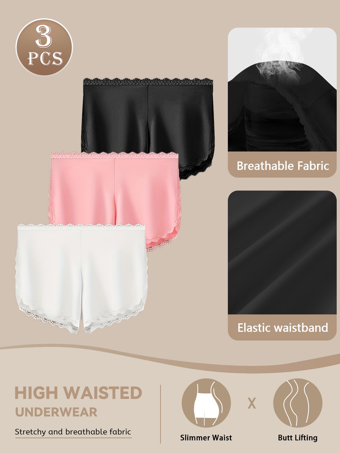 Women's Mixed colors Lace High-Waist Underwear - product view 9