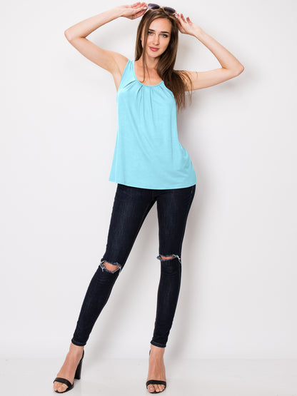Women's Sleeveless Scoop Neck Loose Fit Tank Top