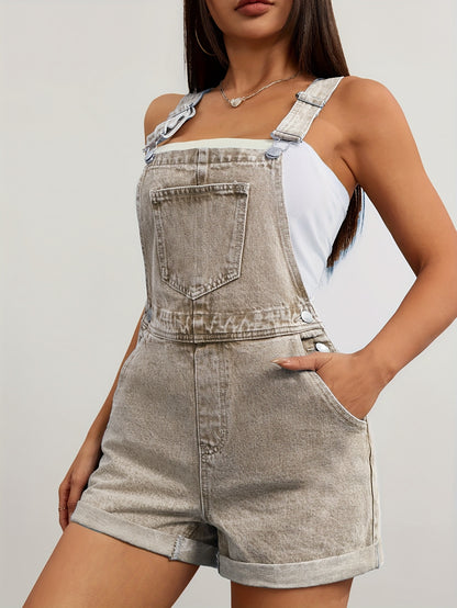 Women's Shoulder Strap Jumpsuit Shorts