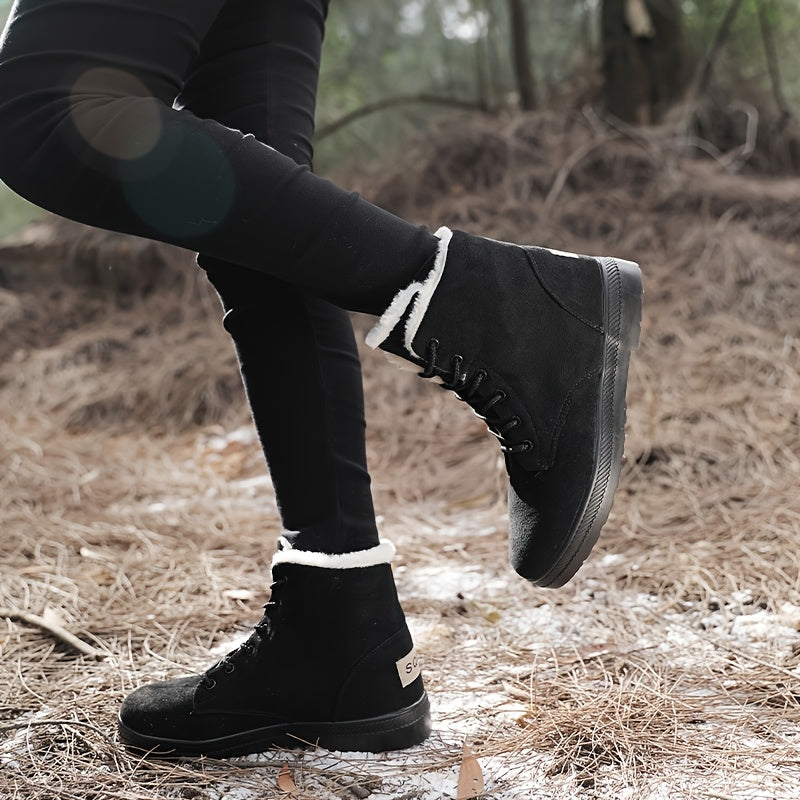HDOXSE Winter Plush Snow Boots for Women 2025 New Casual Thick Sole Shoes Sports Thickened Warm Shoes