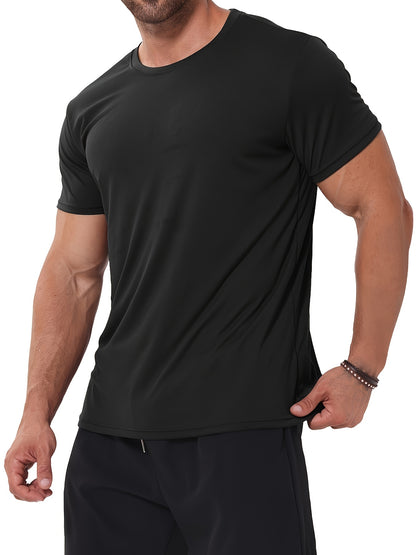 6pcs Men'S Sports Shirt Short Sleeved Sports Top Quick Drying Round Neck Running T-shirt